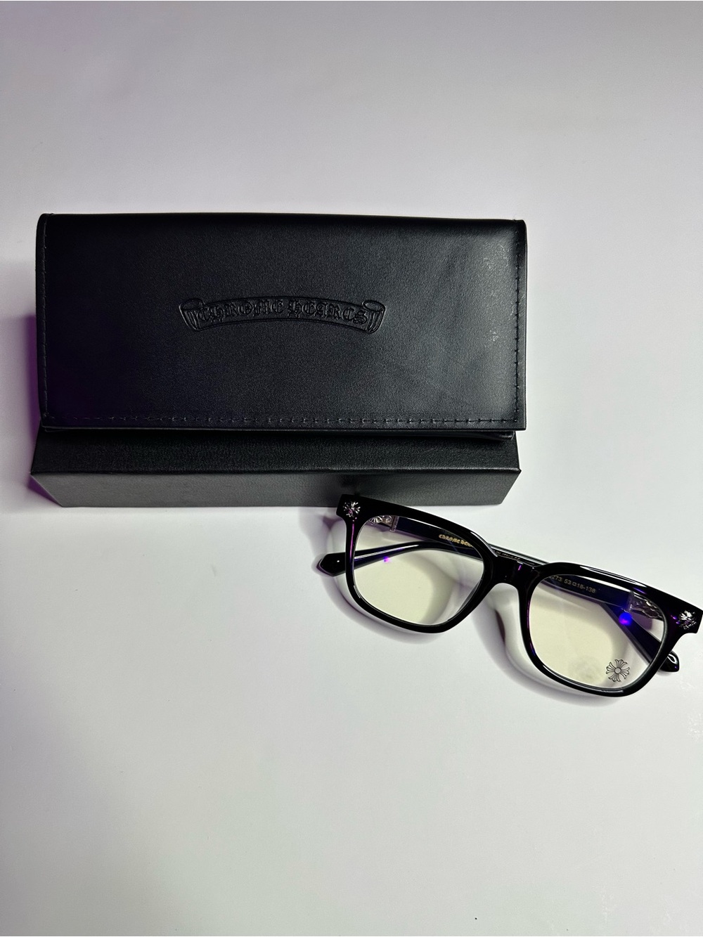 Chrome Hearts Black Men’s Eyeglasses with Case